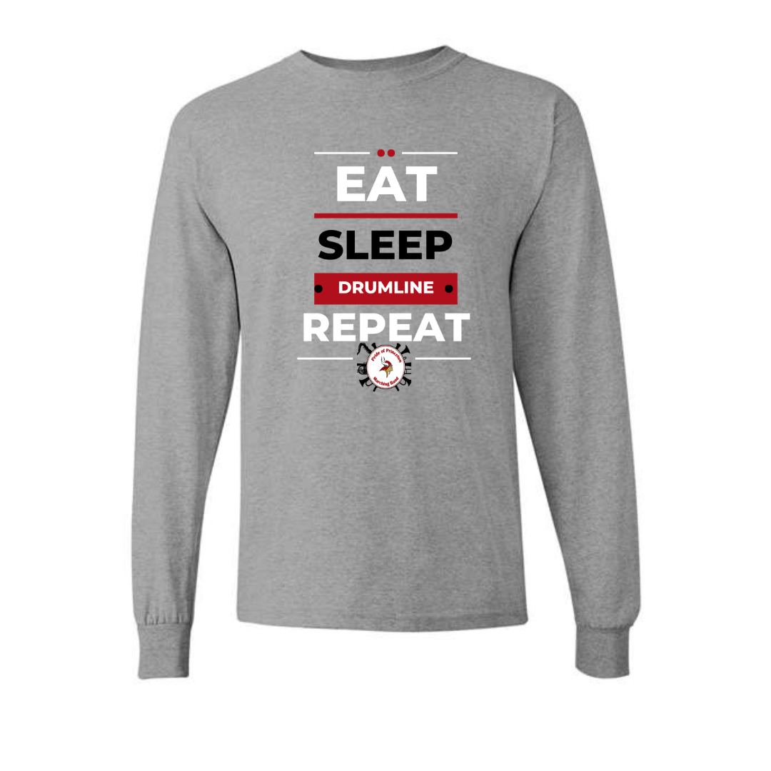 Eat Sleep Drumline Repeat Long Sleeve T-shirt