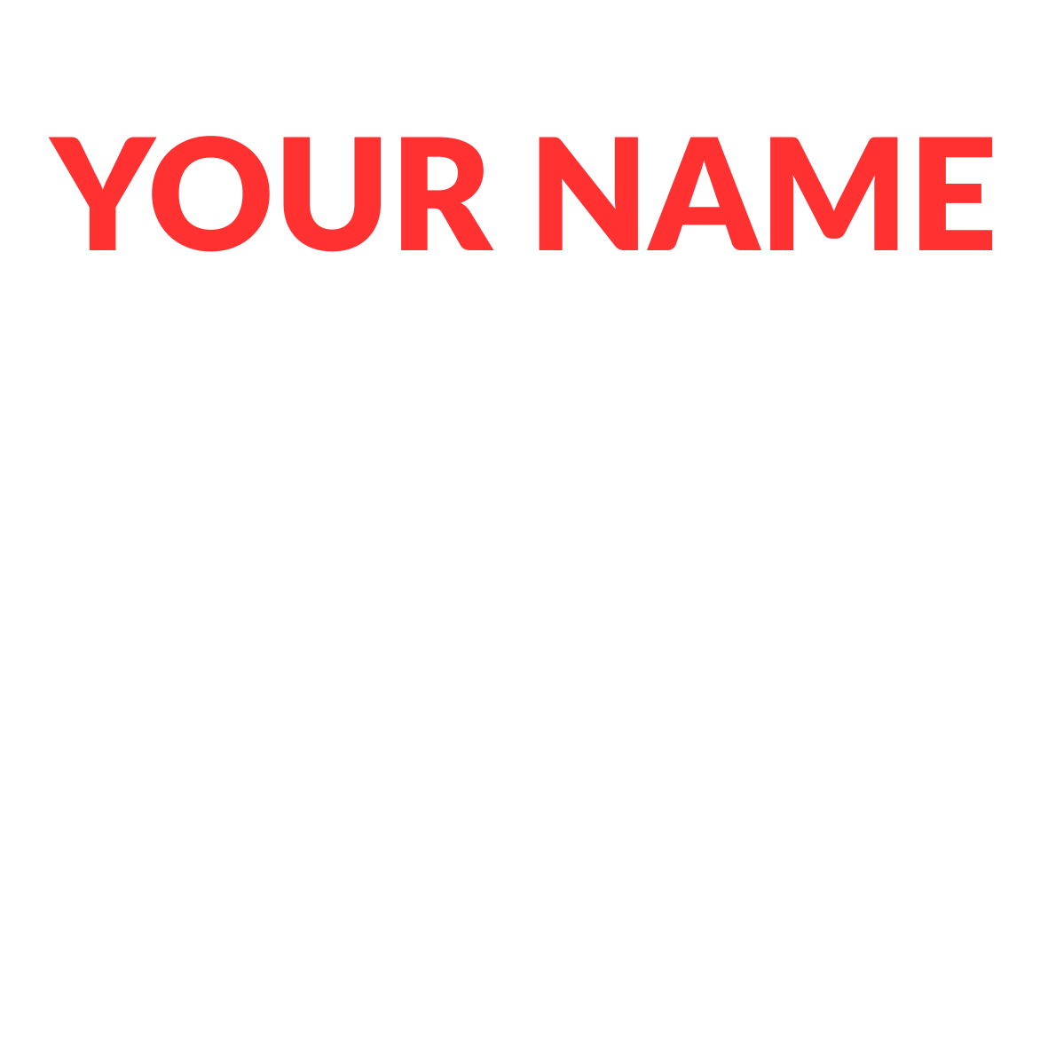 YOUR NAME on the back of any item