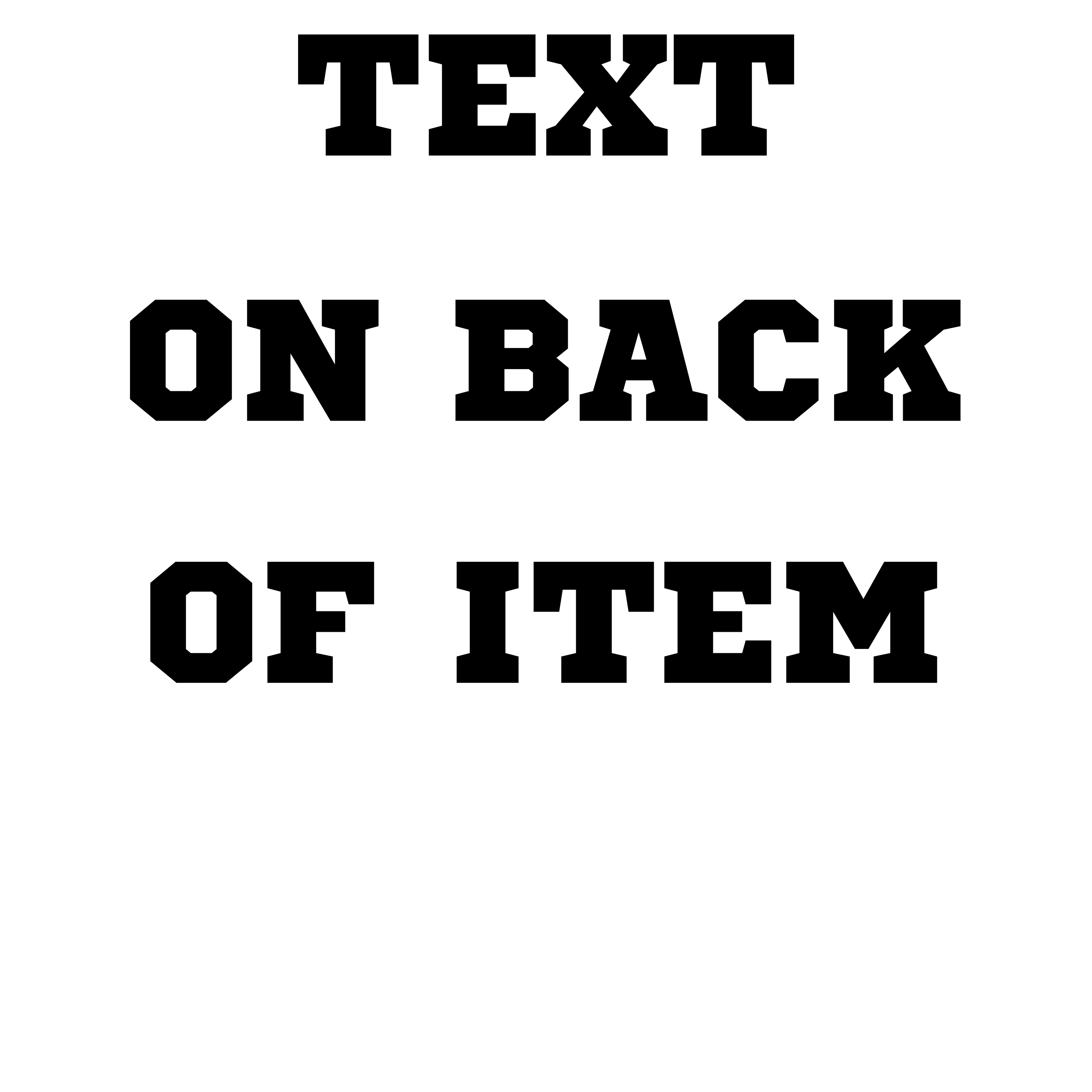 TEXT ON THE BACK OF PRODUCT